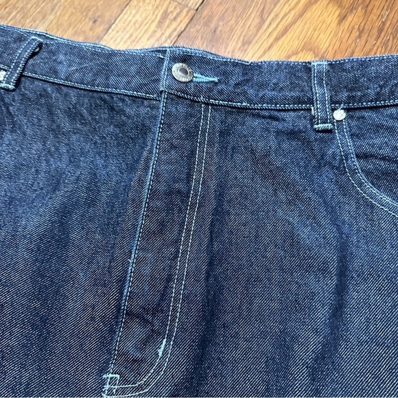 Y2K Moto Blue Denim Maxi Skirt Contrast Embroidery Pocket Womens Plus Size 21/22 - Picture 6 of 16